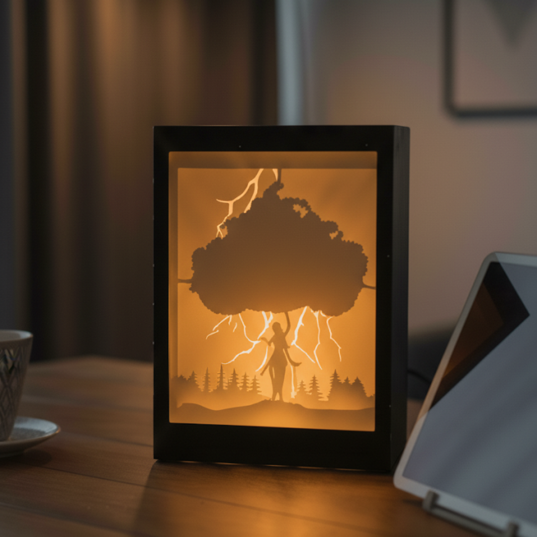 Divine Krishna Shadow Art Lamp – Spiritual 3D Night Light