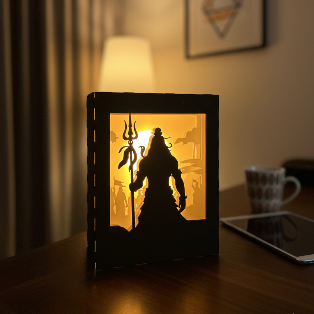 Shiv Trishul Shadow LED Lamp