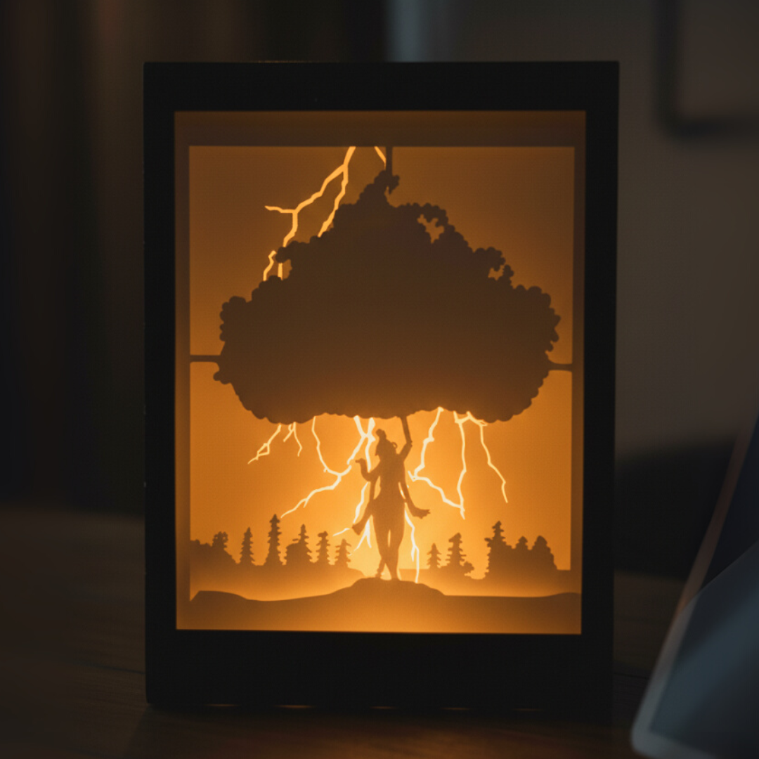 Divine Krishna Shadow Art Lamp – Spiritual 3D Night Light