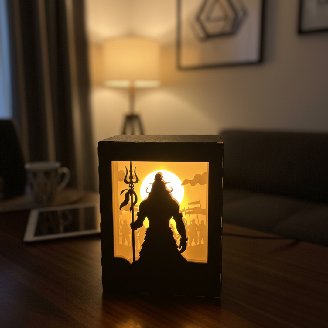 Shiv Trishul Shadow LED Lamp