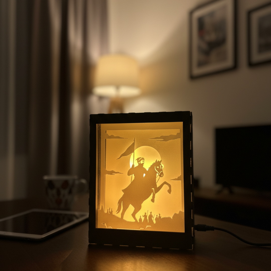 Chhatrapati Shivaji Maharaj 3D Illusion Shadow Box Lamp