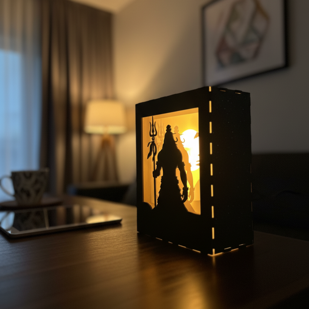 Shiv Trishul Shadow LED Lamp