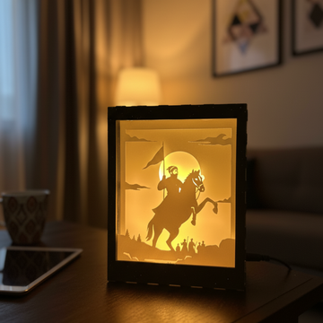 Chhatrapati Shivaji Maharaj 3D Illusion Shadow Box Lamp