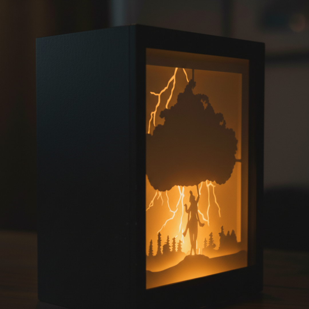 Divine Krishna Shadow Art Lamp – Spiritual 3D Night Light