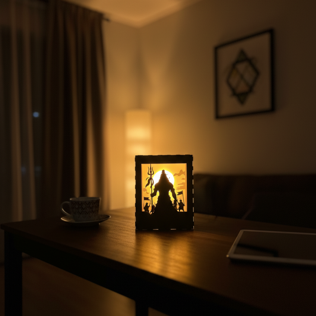 Shiv Trishul Shadow LED Lamp