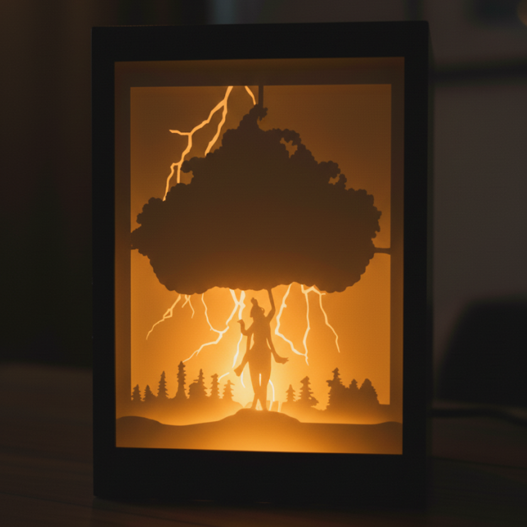 Divine Krishna Shadow Art Lamp – Spiritual 3D Night Light