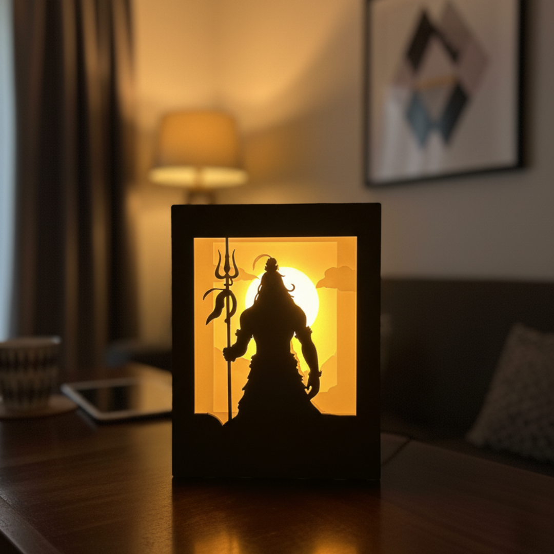 Shiv Trishul Shadow LED Lamp