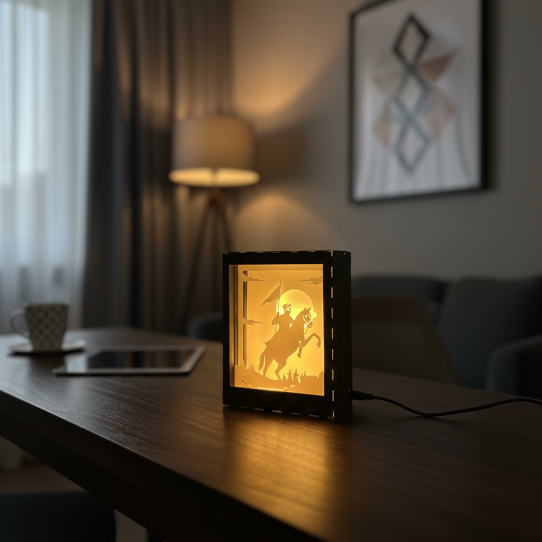 Chhatrapati Shivaji Maharaj 3D Illusion Shadow Box Lamp