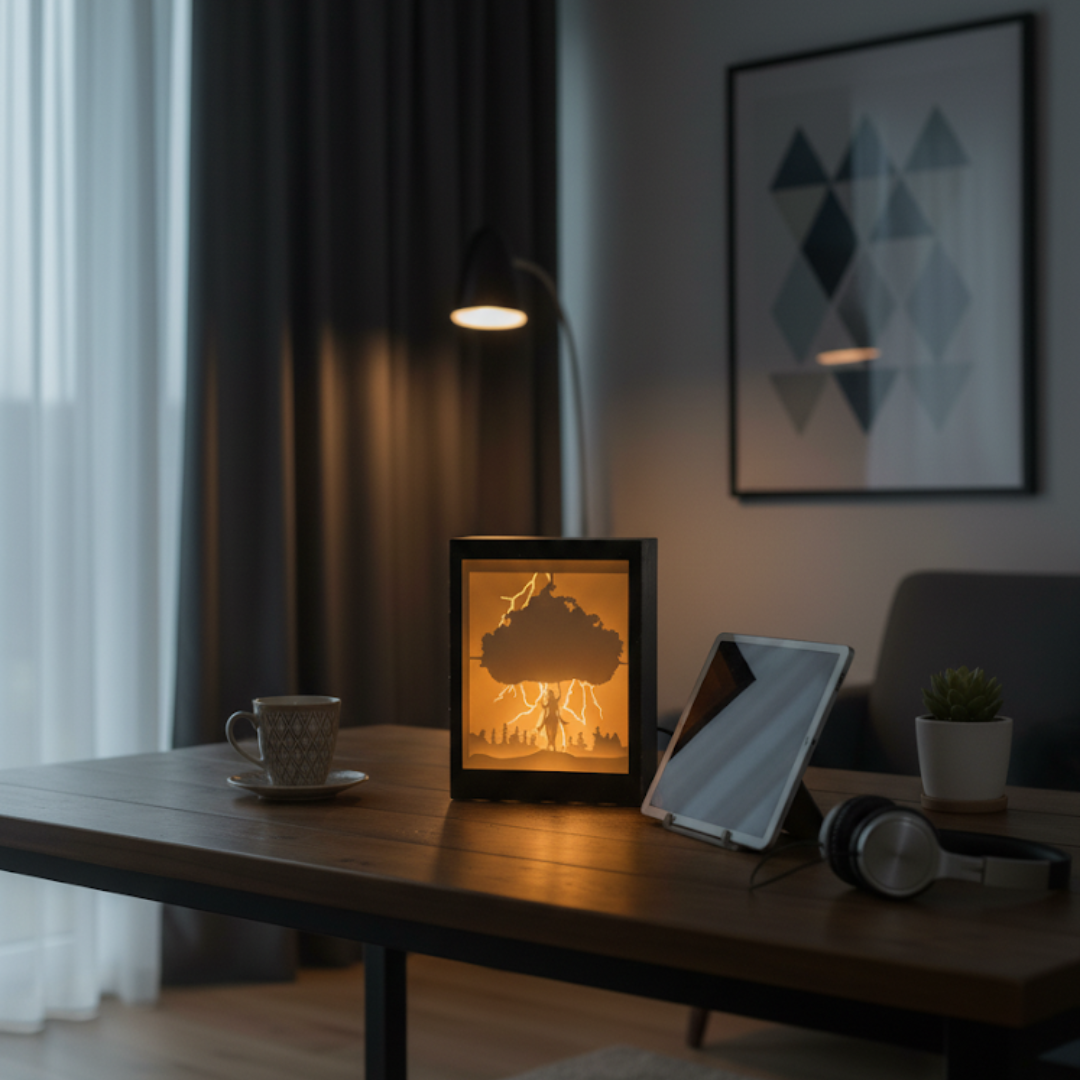 Divine Krishna Shadow Art Lamp – Spiritual 3D Night Light