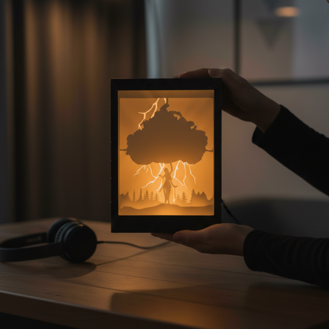 Divine Krishna Shadow Art Lamp – Spiritual 3D Night Light