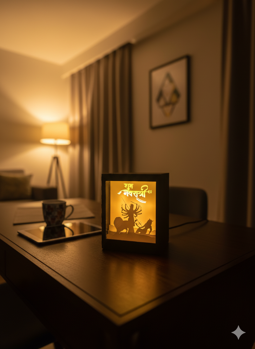 Subh Navratri Shadow Lamp