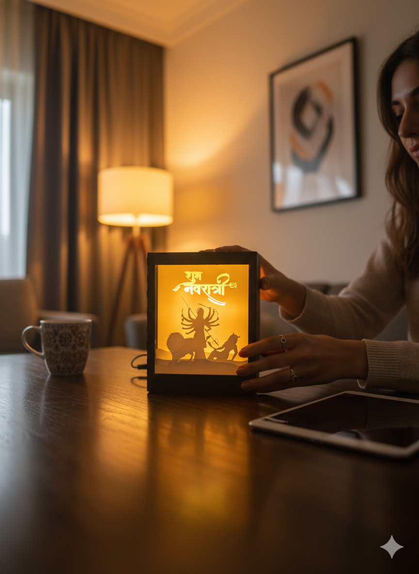 Subh Navratri Shadow Lamp